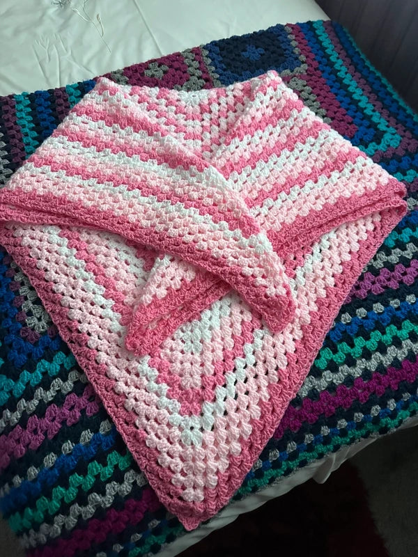 KnitKit Hand-Crocheted Granny Square Blanket